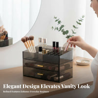 Lidded Cosmetic Case with Drawers particleproof Makeup Organizer Large Capacity