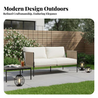 Woven Rope Armchair Waterresistant Woven Rope Club Chair Sunlight-Withstandant Outdoor Furniture for Hotel Managers, Business Buyers, Balcony