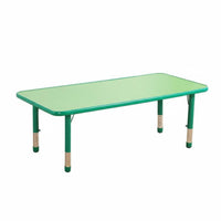 8 Pieces Rectangular Children's Activity Table Adjustable Height School Table Classroom Furniture Solid Wood Structure Fireproof Board Suitable for Preschool Early Education Center Daycare Home Playroom