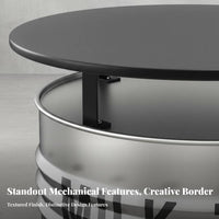 Oil Drum Chair and Table utilitarian design Barrel Seating Creative these containerse sturdyDuty for Homeowners, pairs, Backyard