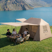 Easy Setup Inflatable Tent 4-Person Tent with Awning Waterproof Windproof for Campers, Families, Camping, Lakeside