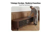 2 Pieces TV Stand and Coffee Table Combo Walnut Color Finish TV Stand and Coffee Table Set centralera Modern design Media Console for Living Room
