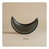 Crescent Moon Decor Metal Finish Textured Crescent Wall Decor