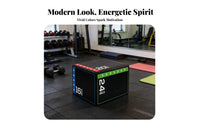 3 in Jump Box PU Foam Padding Fitness Jump Box Firm-Density Exercise Step Cube for Beginners, Athletes, Home Gym