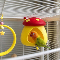 Parrot Toys 7 Pack with Cage Decor, PLA Material Bird Cage Hideaway and Swing Ladder, Indoor Enrichment for Small Parakeets Boredom Climbing