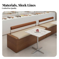 Natural Wood design Upholstered Booth with Matching Table and Chairs Japanese Aesthetic Cafe Seating Configurable Combination Business Furniture Minimalist Design for Tea Shop Owners, Interior Designers, Lounge Bar, Restaurant