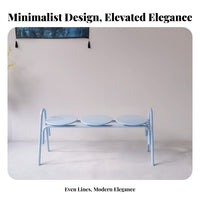 Long Backless Stool Indoor & exteriordoor Wavy Seat Bench Creamy Look Multi-Functional for Homeowners, Families