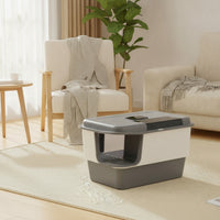 Hooded Cat Toilet Enclosure Anti-Splashing Fully Enclosed Cat Toilet Enclosure Upgraded Pet Supply for Living Room