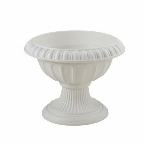 Roman Pedestal Planter Ribbed Planter with Pedestal Elegant for Balcony