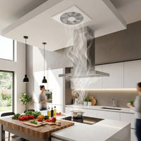 Ultra-Thin Embedded Fan Panel Space-Saving Recessed Ceiling Fan Modern Quiet for Bathroom, Kitchen