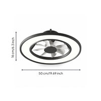 Ceiling Fan with Light Circular Light Smart Ceiling Fan Light Flush-Mount
