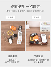 胡桃木质钥匙托盘进门鞋柜入户玄关客厅摆件桌面杂物收纳盒置物架