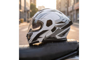With Dual Visor | DOT Certified, Aerodynamic, Helmet with Headset, for Daily Commuting