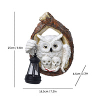 Solar Owl Wall Light Decorative Garden Decor Weatherproof for Yard, Patio