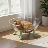 Acrylic Space Capsule Feline Lounger Cool and Refreshing Pet Furniture