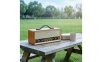 Front Grille Retro Wooden Bluetooth Radio Speaker Control Knobs Portable Wooden Radio Speaker Push Buttons
