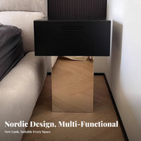 C-Shaped End Table Minimalist Design Nightstand Multi-Functional for Living Room