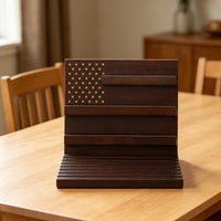 Wooden Coin Display Storage Space-Saving Wood Medal Display for Office Desk