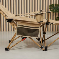 Padded Reclining Lounge Chair with Pillow Adjustable Folding Lounge Chair with Side Pocket Comfortable Foldable Lounger with Headrest Supportive for Camping