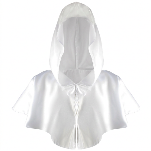 Carnival Hooded Cloak for, Gothic Fancy Dress Costume, Medieval Cosplay Cape wit #variant:White