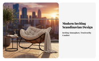 paded Rocking Lounger Reclining Design paded Patio rocking chair Padded pad Modern aesthetic for Homeowners, Balcony, Bedroom