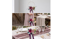 Rose Artificial Flower Hoop Wreath Metal Floral Hoop Wreath Hanging Lightweight for Bridesmaids, Brides, Bridal Photoshoots