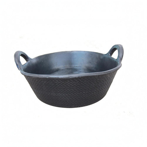 Rubber Feed Basin Loop Handles Oval Feed Tub Open Top Rubber Water Basin for Stable