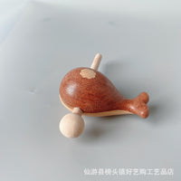 鲸鱼木鱼乌檀木敲打可爱随身解压办公室静心打击乐器实木摆件佛系