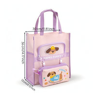 School Tote Bag Organised Tote Bag with Side Pockets Spacious for Students