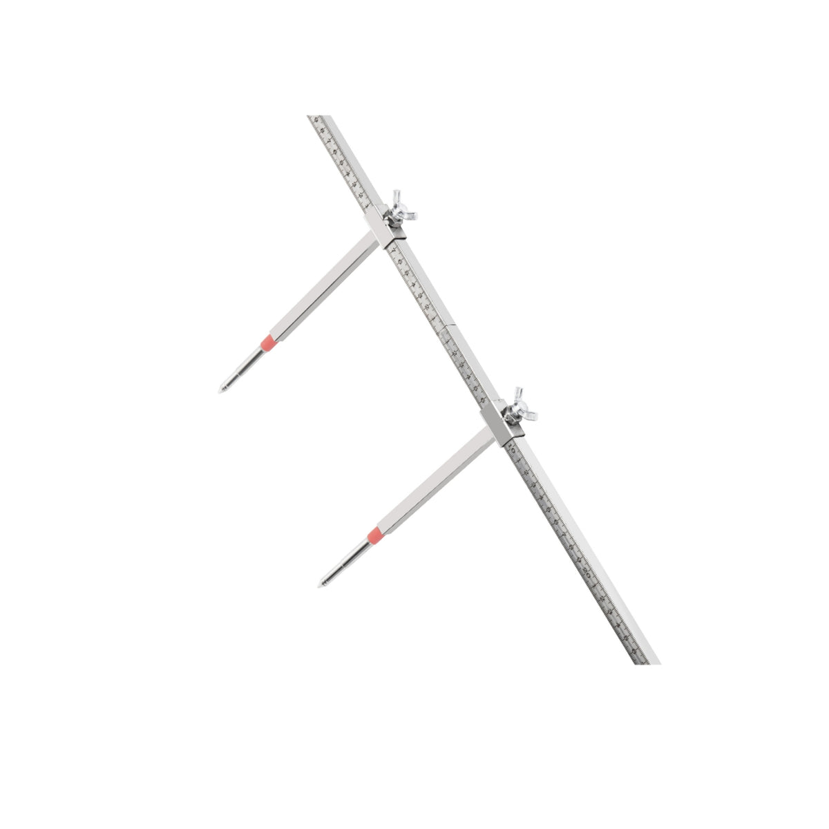 Two-Dimensional Measuring Tram Gauge Stainless Steel Measuring Ruler with Sliding Clamps Rigid Tram Gauge Adjustable for Mechanics, Collision Repair, Frame Straightening