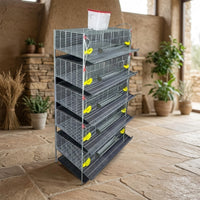 Multi-Tier Quail Cage with Automatic Manure Removal Cage System, Elevated Quail Cage for Farming Small Animals, Assembly Instructions Included