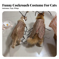 Internet Famous Design Striped Cockroach Pet Clothes DIY Cockroach Pet Costume Handmade for Cats, Small Dogs, Halloween, Photo Shoots, Home