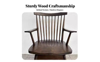 Curvedspine Support Wooden Armchair Full Wood Construction Dining Chair Integrated Armrests Ergonomic Comfort for Living Room