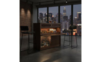 Solid Wood Dining Island Space Saving Retractable Sideboard with Desk