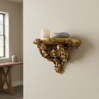 Decorative Resin Wall Shelf Space-Saving Ornate Hanging Rack Easy to Install