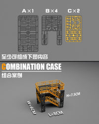 微缩144 100 60多比例格纳库廊桥模型架子场景机库楼梯拼装模型