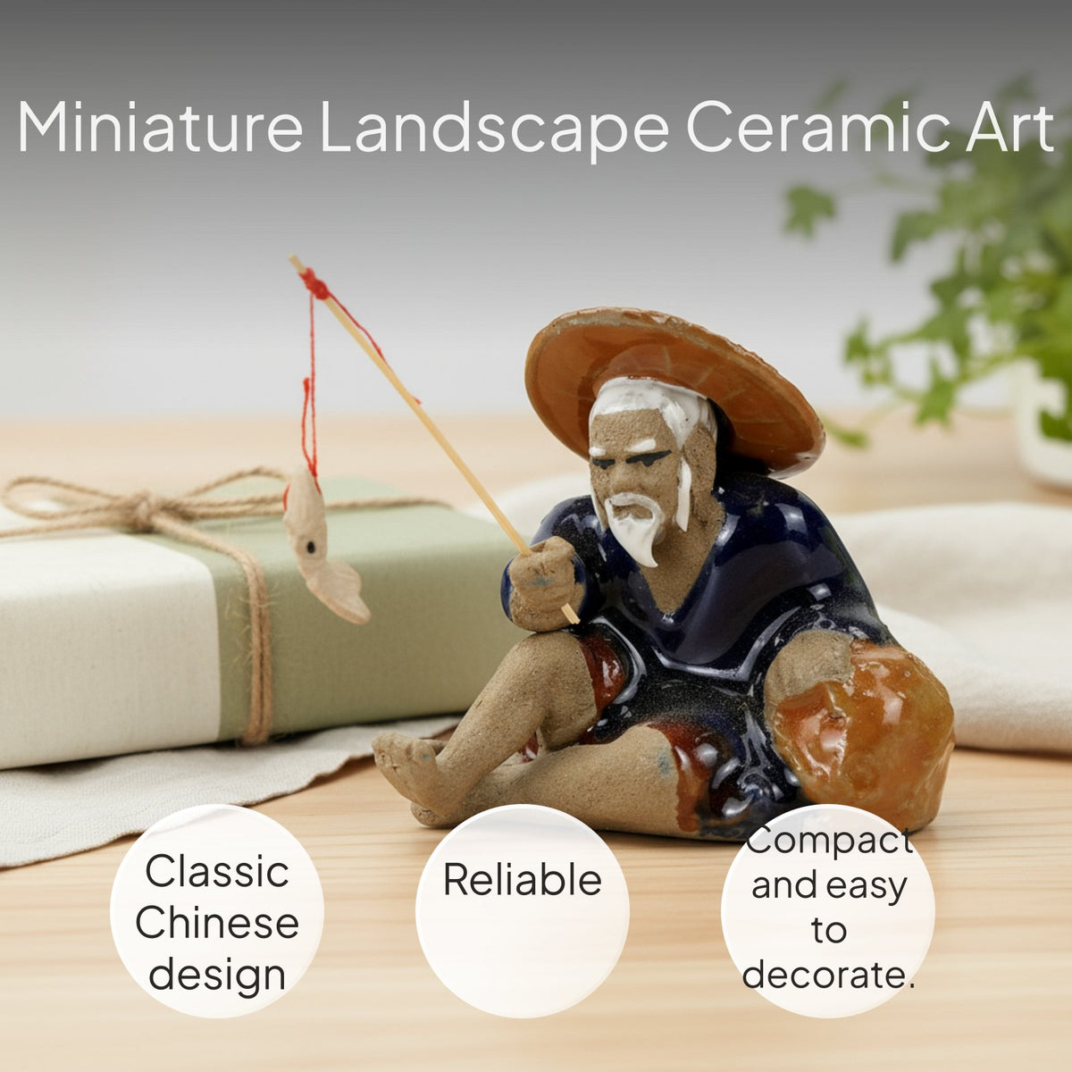 Ceramic Fishbowl Miniature Landscape Figurine