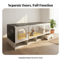 Kennel with Potty Area Easy to Clean canopyed Dog Crate sturdy Frame for Indoors