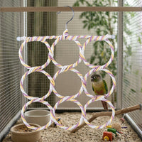Parrot Climbing Net 2 Pack, Stainless Avian Climbing Toy and Parrot Hammock, Hanging Activity Rope for Budgie, Cockatiel and Parakeet Toys