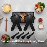 All-in-Complete Korean Type Barbecue Grill Adjustable Temperature Indoor Korean BBQ Grill Easy to Clean for Families, Foodies