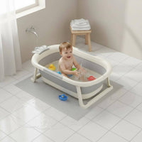 Foldable Baby Bathtub Sleek Finish Crown-Top Baby Tub for Infants