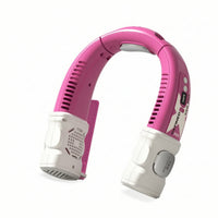 Handsunrestricted Neck Fan with Digital Display Portable Bladeless Neck Fan USB Rechargeable Personal for Travelers
