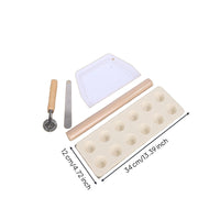 5 Pieces 12-Hole Dumpling Press Polished Rim Pastry Roller Set Space-Saving