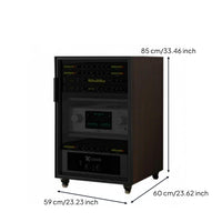 Home Theater Amplifier Cabinet Mobile Wheels AV Equipment Rack Cabinet Locking Casters Glass Door Audio Stand for Audiophiles, KTV