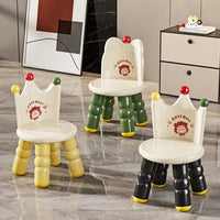 Cartoon Plastic Children's Stool with Backrest for Toddlers