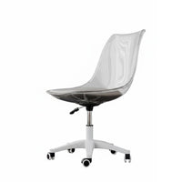 Armless Clear Rolling Chair Height Adjustable Clear Rolling Chair for Study Room
