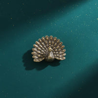 Solid Brass Peacock Ornament Detailed Design Brass Peacock Figurine for Office