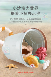 儿童超大号沙滩桶夏天海边沙滩玩具装沙戏水挖沙工具浇花麦秆玩具