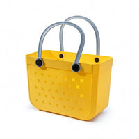 Tote Basket Open-Top Plastic Tote with Handles Lightweight for Pool