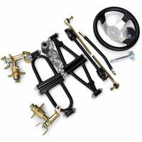 Beach Vehicle Front Shock Absorption System Easy Installation Steering Kit with Steering Wheel Adjustable Hardware for DIY Builders, Hobbyists